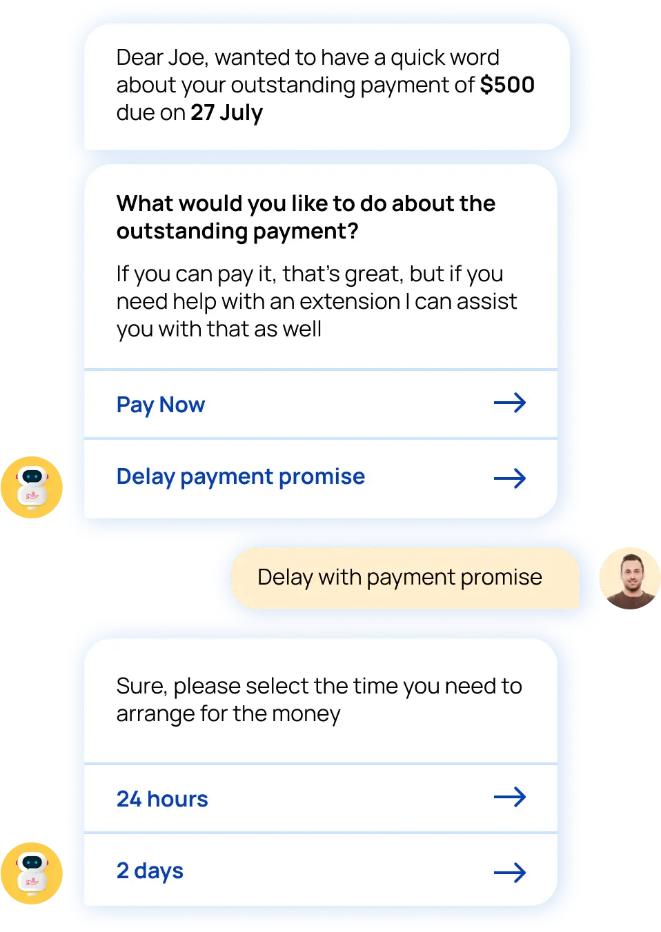 Chat based automation example.