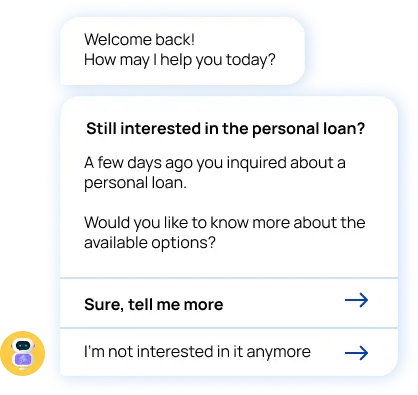 Personal Loan with Chatbot automation.