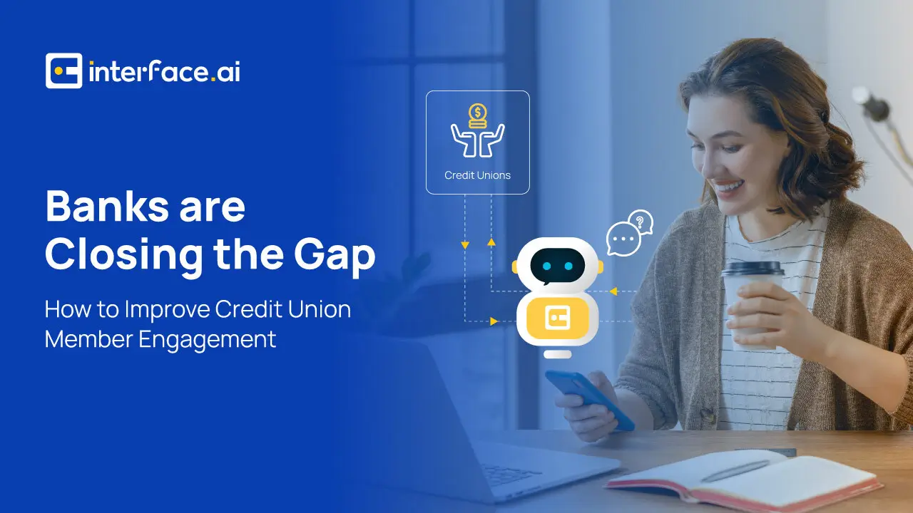 Promotional graphic about improving credit union engagement with text and chatbot icon.